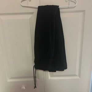 Black Drawstring Midi Skirt - Women